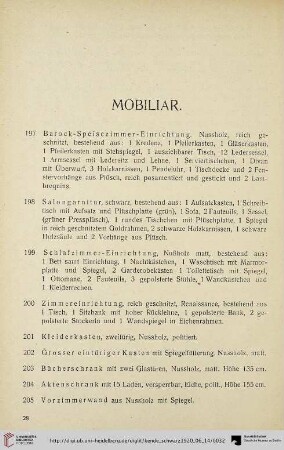 Mobiliar (Nr. 197-247)