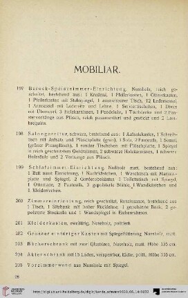 Mobiliar (Nr. 197-247)