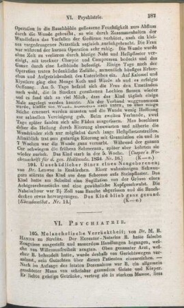 VI. Psychiatrie.