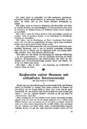 Klassenreisen unserer Seminare und erdkundlicher Arbeitsunterricht
