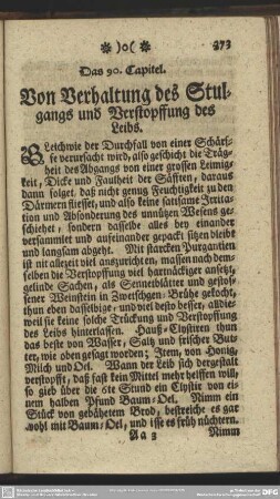 Das 90. Capitel. Von Verhaltung des Stulgangs und Verstopffung des Leibs