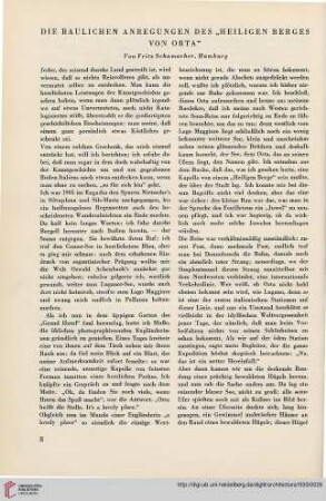 1: Die baulichen Anregungen des "Heiligen Berges von Orta"