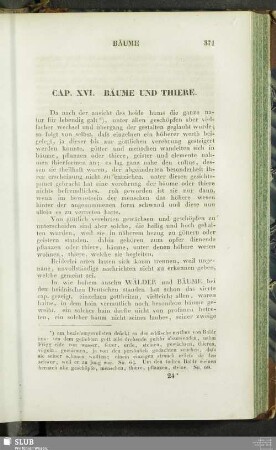 Cap. XVI. Bäume und Thiere