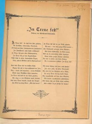 "In Treue fest!" : Dichtung
