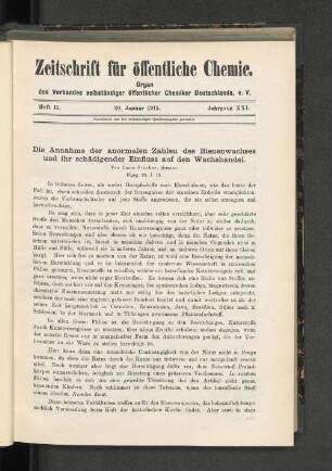 Heft II. 30. Januar 1915.