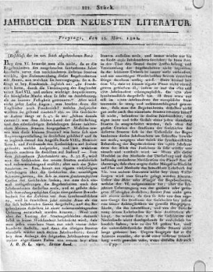 [Fortsetzung:] Halle, b. Hemmerde u. Schwetschke: Grundriss der neuern europäischen Staatengeschichte, zum Gebrauche bey Vorlesungen entworfen, von Christian Daniel Voss, Doctor und Professor der Philosophie zu Halle. 422 S. med. 8. 1801.