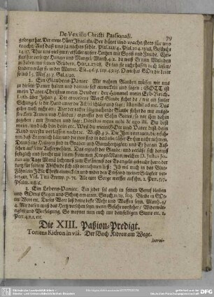 Die XIII. Paßion-Predigt. Torrens Kidron in via. Der Bach Kidron am Wege