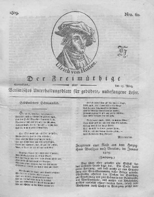 Nro. 60., Sonnabend, den 25. März 1809