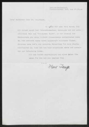 Brief von Gerhart Hauptmann an Max Simon-Eberhard