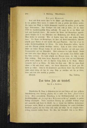 ¬Das¬ Leben Jesu als Lehrstoff