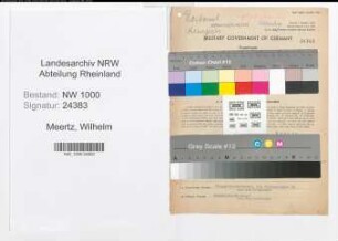 Entnazifizierung Wilhelm Meertz, geb. 03.06.1909 (Postangest.)