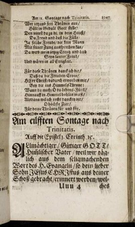 Am eilfften Sontage nach Trinitatis.