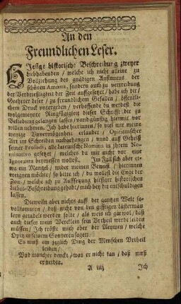 An den Freundlichen Leser.