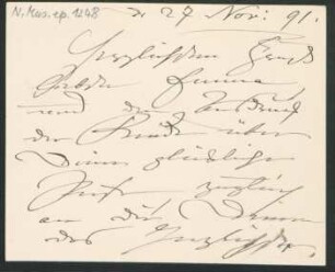 Brief an Emma Preusser : 27.11.1891