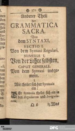 Caput Generale. Von dem Syntaxi insgemein.