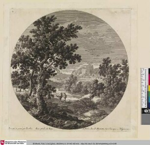 [Landschaft mit Wanderern und Hirten]