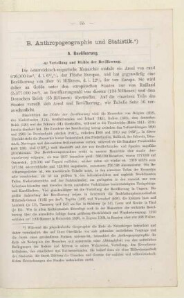 B. Anthropogeographie und Statistik