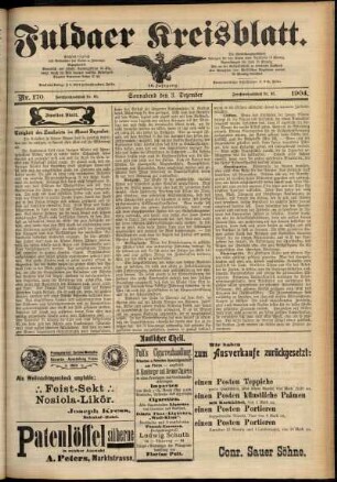Zweite Ausgabe vom Samstag, den 03. Dezember 1904.