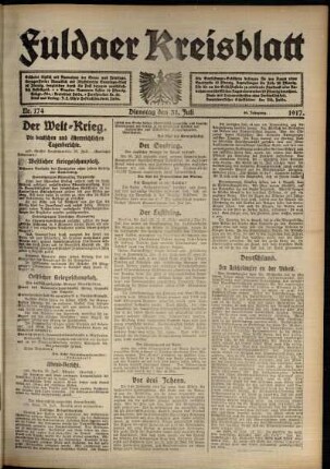 Ausgabe vom Dienstag, den 31. Juli 1917.