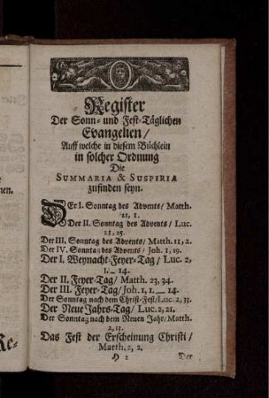 Register Der Sonn- und Fest-Täglichen Evangelien ...