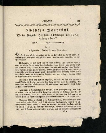 107-110, I. Allgemeine Nachricht hierueber