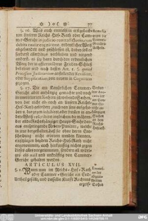 Articulus XVII.