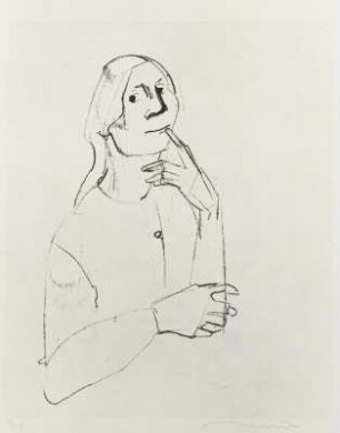 Mädchen mit dem Finger am Mund
