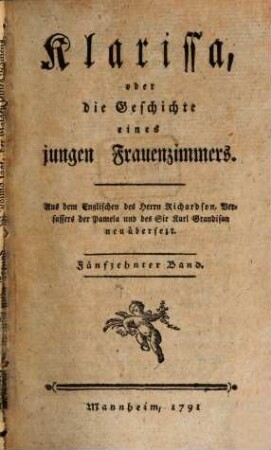 Klarissa, oder die Geschichte einen jungen Frauenzimmers, Fünfzehnter Band