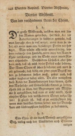 Vierter Abschnitt. Von den verschiedenen Arten der Chrien