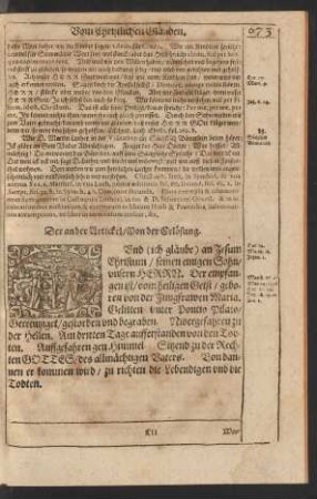 Der ander Artickel/ Von der Erlösung.