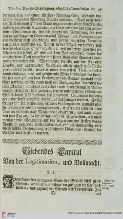 Siebendes Capitul. Von der Legitimation und Vollmacht