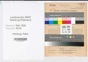 Entnazifizierung Peter Hecking, geb. 21.05.1921 (Regierungsinspektor)