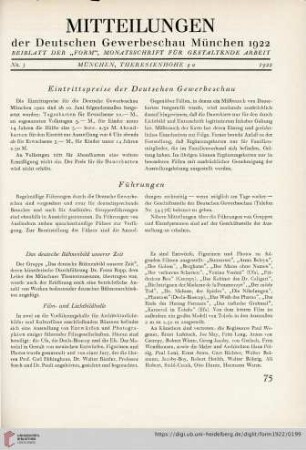 Mittteilungen der Deutschen Gewerbeschau München