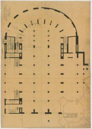 Thiersch, Friedrich von; Frankfurt / Main (Hessen); Festhalle - Ostseite (Grundriss)