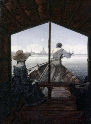 Kahnfahrt auf der Elbe bei Dresden