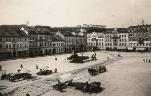 Sebnitz. Marktplatz mit Bismarck-Denkmal