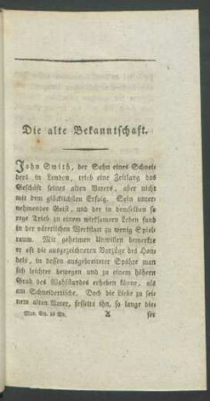 Die alte Bekanntschaft
