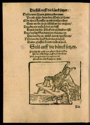 Stül auff die bänck setzen.