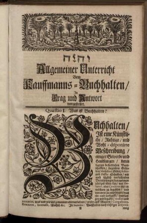 Allgemeiner Unterricht Vom kauffmanns-Buchhalten, In Frag und Antwort vorgestellet