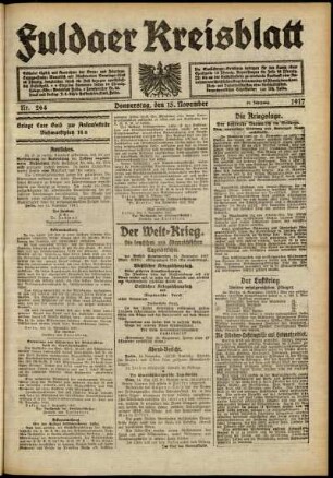 Ausgabe vom Donnerstag, den 15. November 1917.
