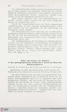 17: Ueber den Ersatz der Alkalien in den photographischen Entwicklern durch die Salze der Amidoessigsäure
