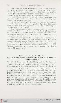 17: Ueber den Ersatz der Alkalien in den photographischen Entwicklern durch die Salze der Amidoessigsäure