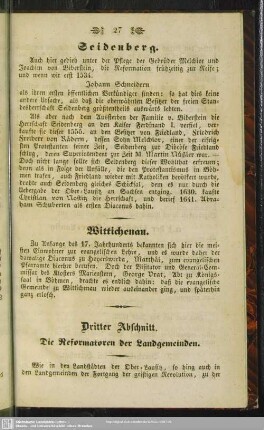 Dritter Abschnitt. Die Reformatoren der Landgemeinden