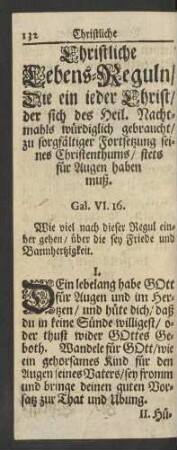 [IV. Hundert Lebens-Reguln]