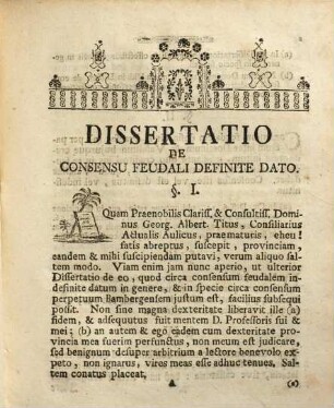 Dissertatio inauguralis De consensu feudali definite dato