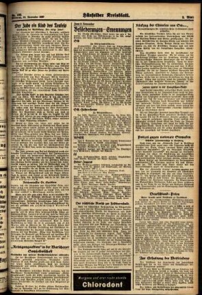 Zweite Ausgabe vom Mittwoch, den 10. November 1937.