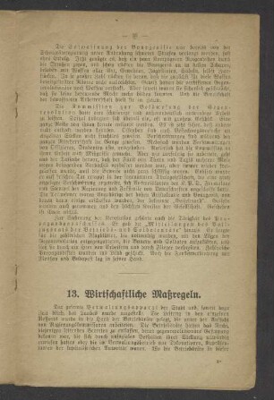 13. Wirtschaftliche Maßregeln
