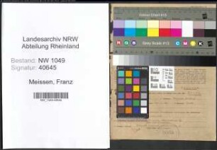 Entnazifizierung Franz Meissen , geb. 18.02.1897 (Haendler)