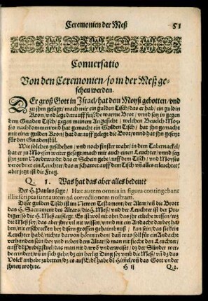 Conversatio Von den Ceremonien/ so in der Meß gesehen werden.