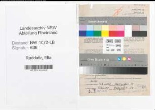 Entnazifizierung Ella Raddatz , geb. 23.06.1886 (Lehrerin)